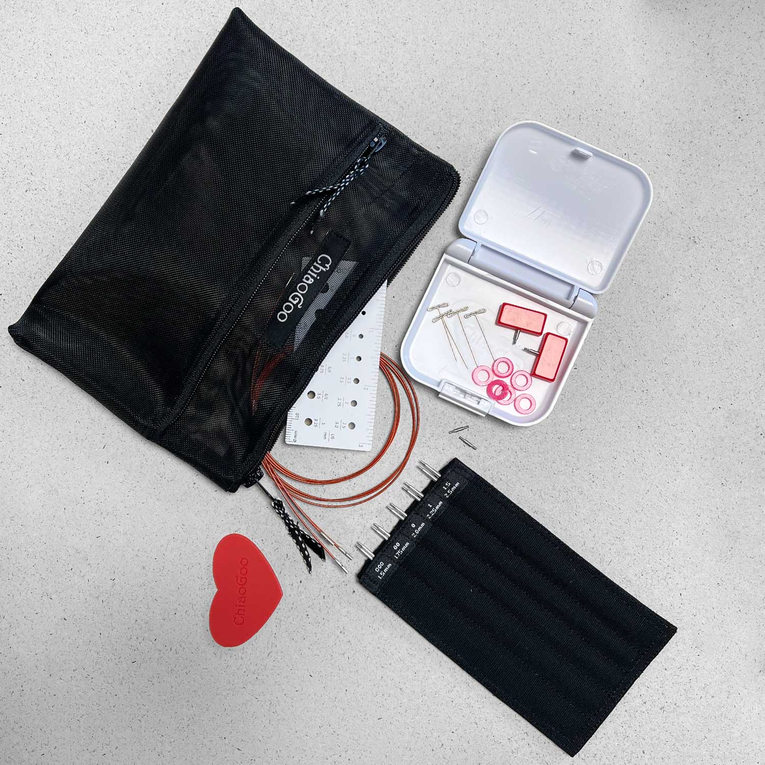 Chiaogoo TWIST Red Lace MINI - Ensemble d’Aiguilles à Tricoter interchangeables - 5” (13cm)