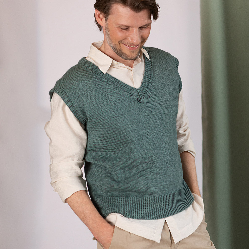 Modèle Tricot Gilet Pull Sans Manches Homme PATRON Pull Sans