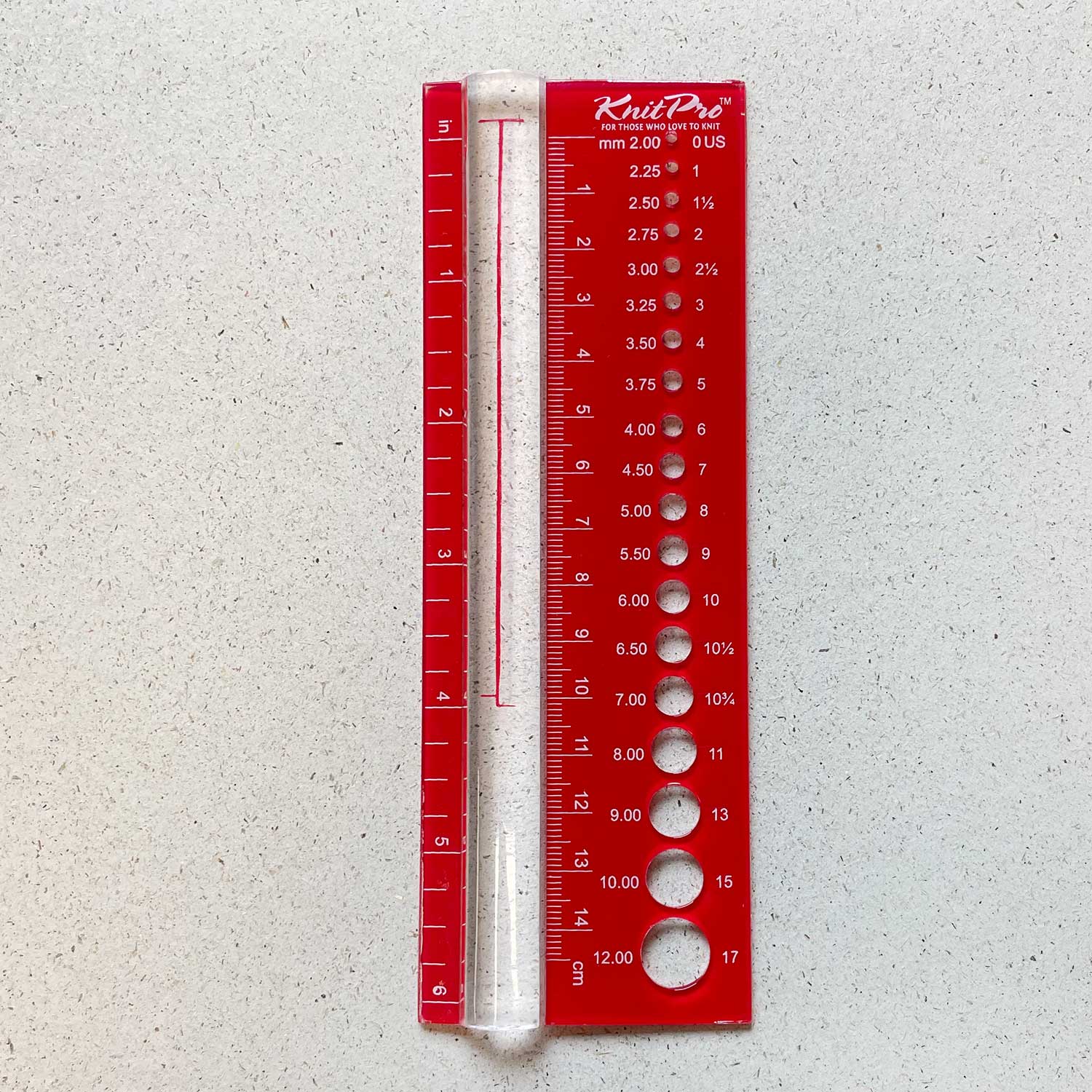 NEEDLE GAUGE WITH MAGNIFYING GLASS