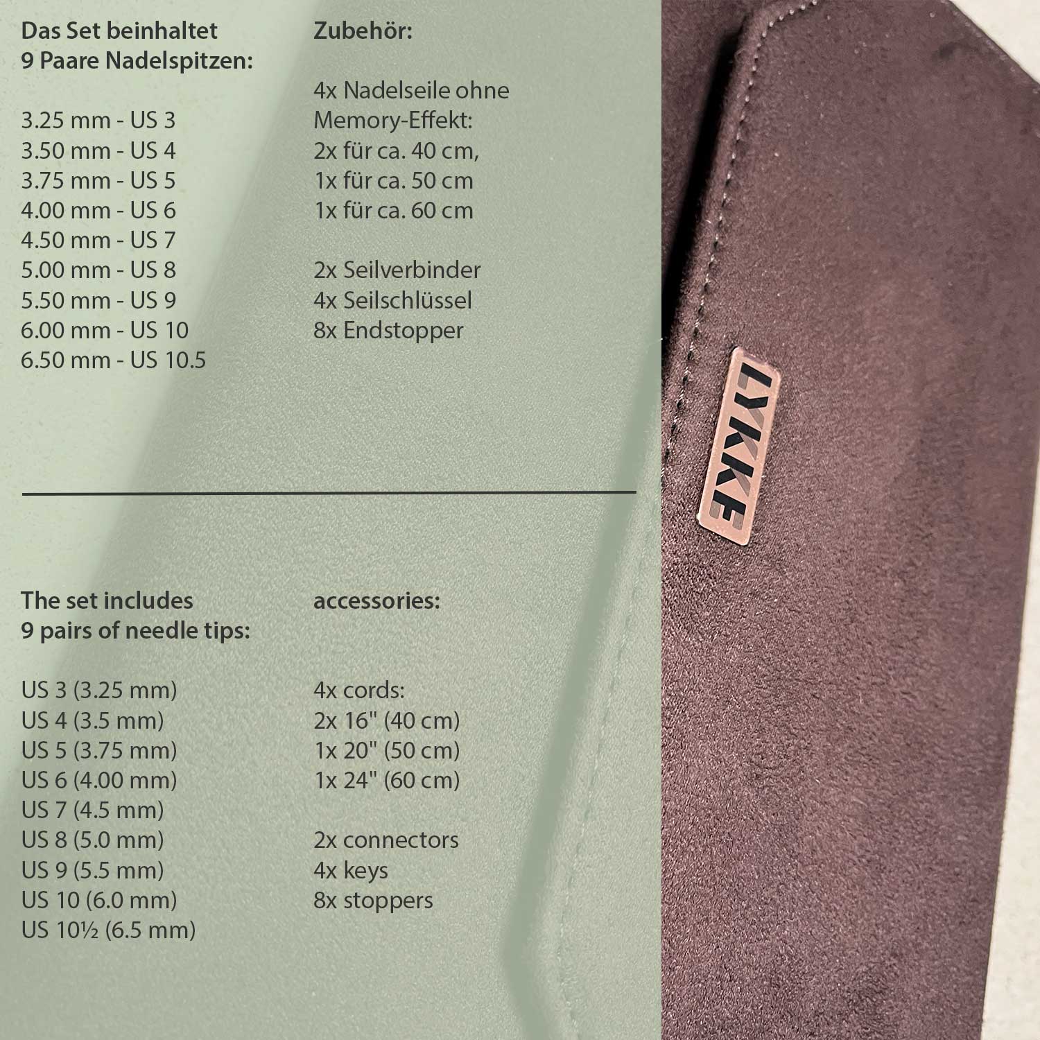 LYKKE CYPRA Interchangeable Circular Knitting Needle Set 3.5 inch