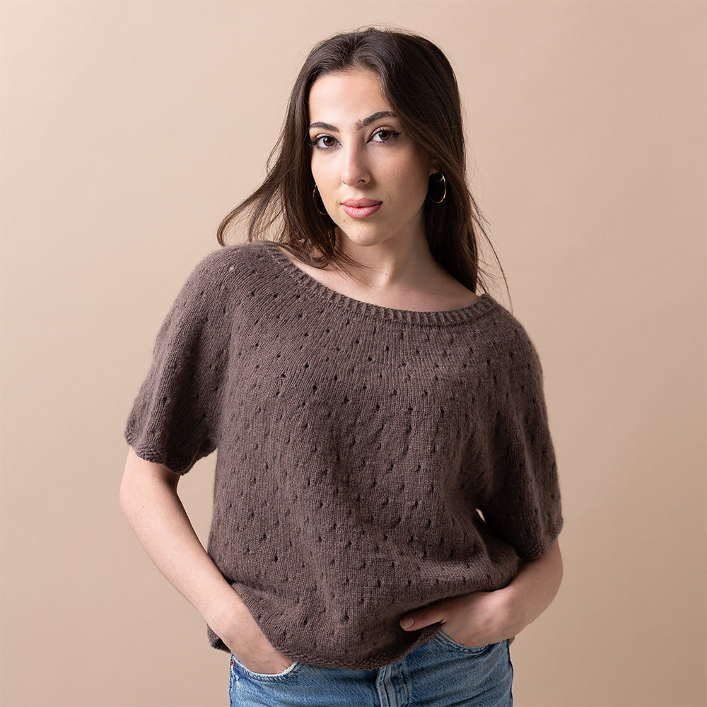 MODÈLE Shirt Ajour Stitch | T-shirt à Motif Ajour | T-shirt pour Femme | Pascuali