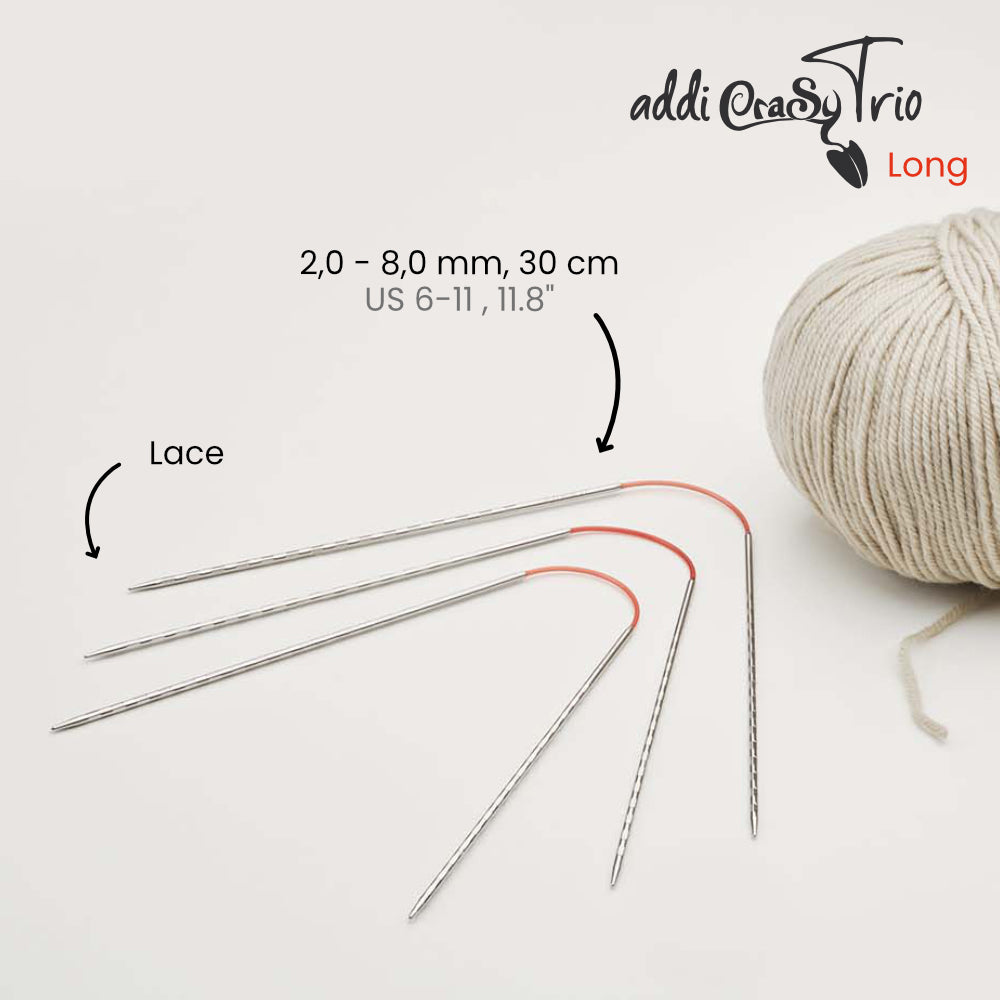addiCrasyTrio Novel Long – single 30 cm (2–8 mm)