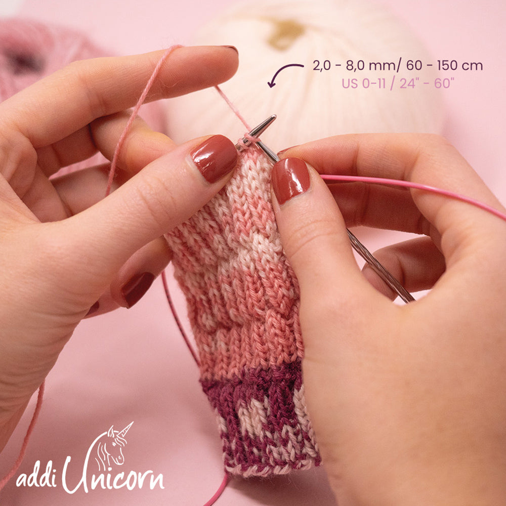 addiUnicorn Rundstricknadel - Metall 60, 80, 120 cm (2 - 8 mm)